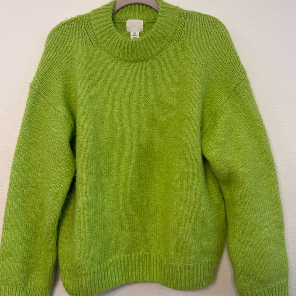 Oversized Alpaca-blend Sweater in neon green